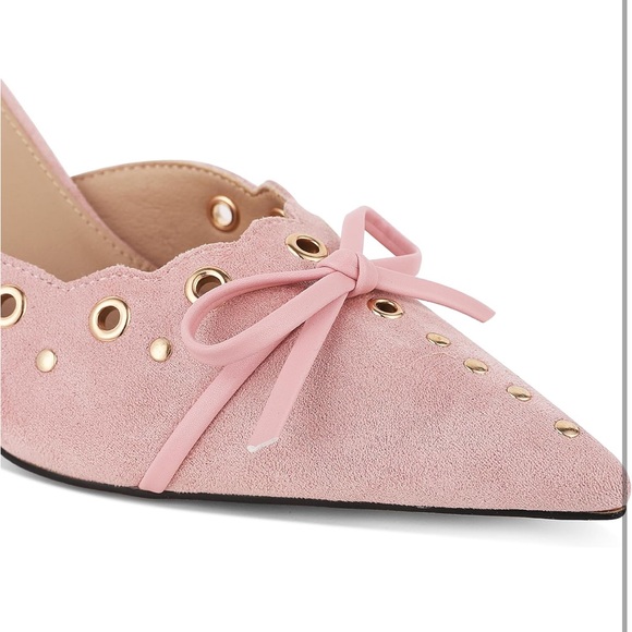 NEW IN BOX Pink Suede Pointy Toe Heeled Mules - Picture 7 of 10